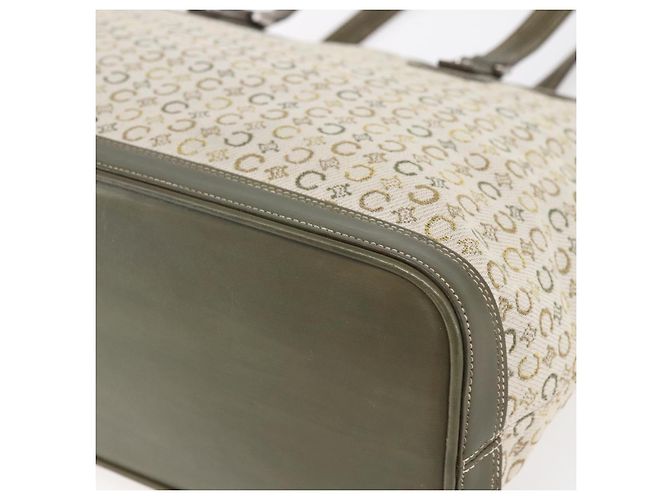 Céline CELINE C Macadam Canvas Tote Bag Grün Silber Auth BA8391 - Ansicht 15