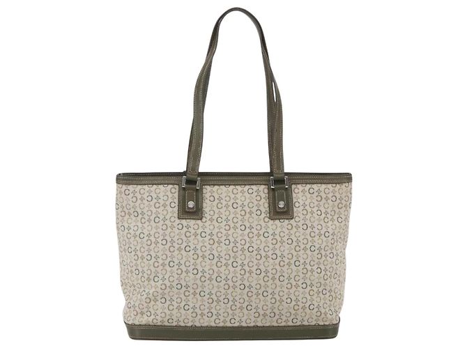 Céline CELINE C Macadam Canvas Tote Bag Grün Silber Auth BA8391 - Ansicht 2