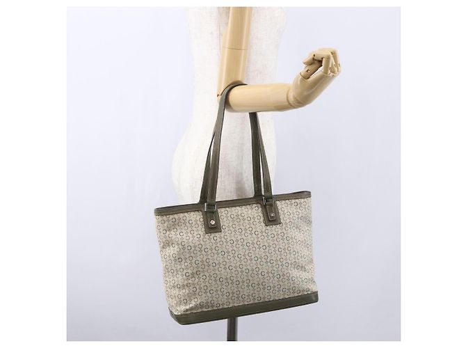 Céline CELINE C Macadam Canvas Tote Bag Grün Silber Auth BA8391 - Ansicht 22