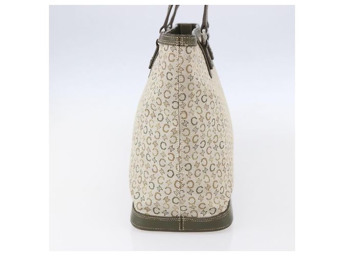Céline CELINE C Macadam Canvas Tote Bag Grün Silber Auth BA8391 - Ansicht 3