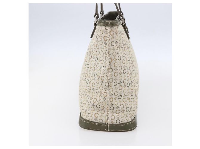 Céline CELINE C Macadam Canvas Tote Bag Grün Silber Auth BA8391 - Ansicht 4
