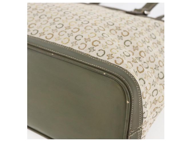 Céline CELINE C Macadam Canvas Tote Bag Grün Silber Auth BA8391 - Ansicht 9