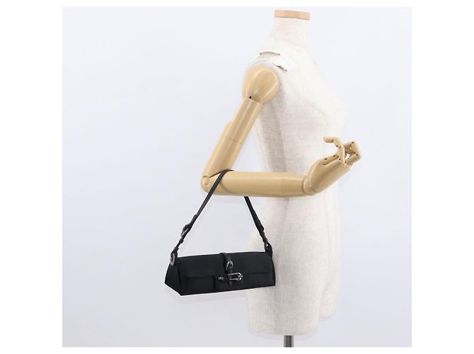 Borsa a Spalla Turita Chain in Raso Nero e Argento di Jimmy Choo Auth yk19524 - vista 22