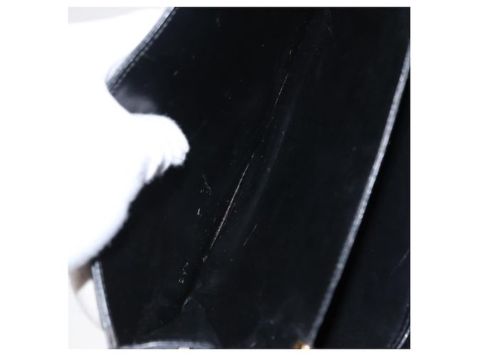 Borsa a Spalla CÉLINE Carrozza in Pelle Nera e Oro Auth gh1220 Nero D'oro - vista 12