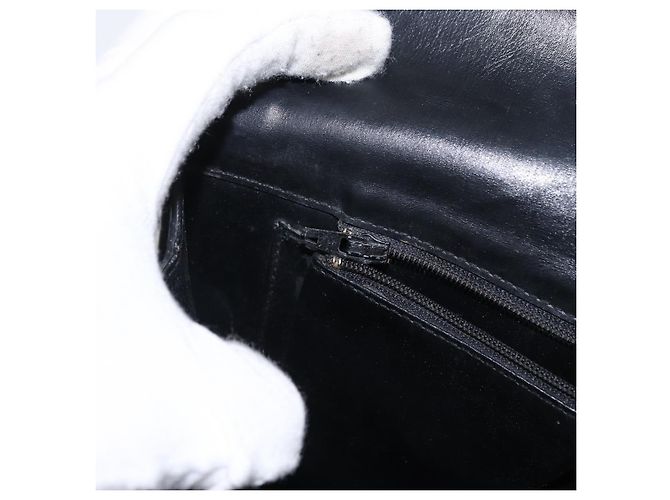 Borsa a Spalla CÉLINE Carrozza in Pelle Nera e Oro Auth gh1220 Nero D'oro - vista 22