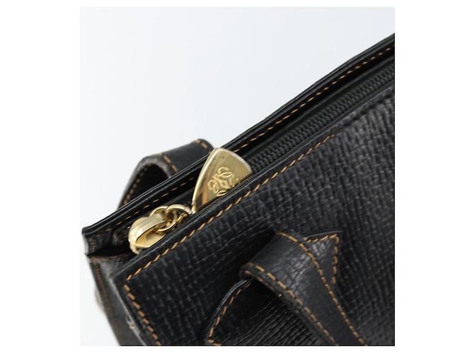Bolso Tote LOEWE de cuero negro y dorado Auth ep11694 - vista 11