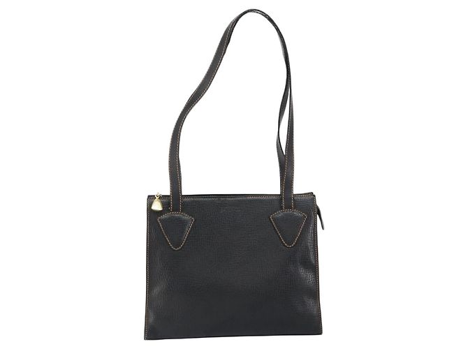 Bolso Tote LOEWE de cuero negro y dorado Auth ep11694 - vista 13