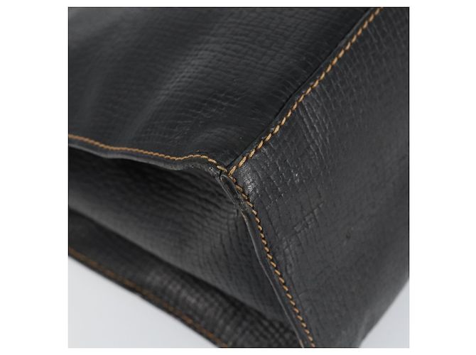 Bolso Tote LOEWE de cuero negro y dorado Auth ep11694 - vista 14