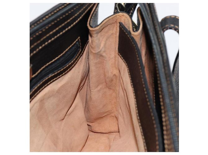Bolso Tote LOEWE de cuero negro y dorado Auth ep11694 - vista 18