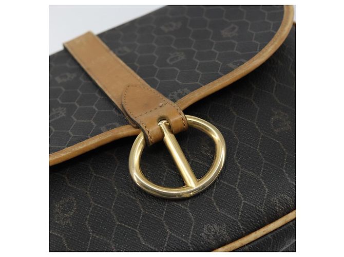 Borsa a spalla in tela a nido d'ape PVC nera e dorata Christian Dior Auth 150955 Nero D'oro - vista 10