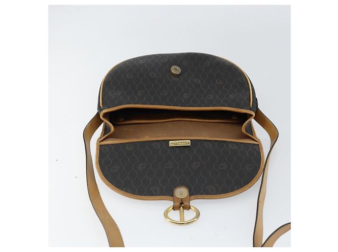 Borsa a spalla in tela a nido d'ape PVC nera e dorata Christian Dior Auth 150955 Nero D'oro - vista 11
