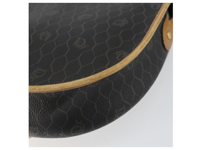 Borsa a spalla in tela a nido d'ape PVC nera e dorata Christian Dior Auth 150955 Nero D'oro - vista 16