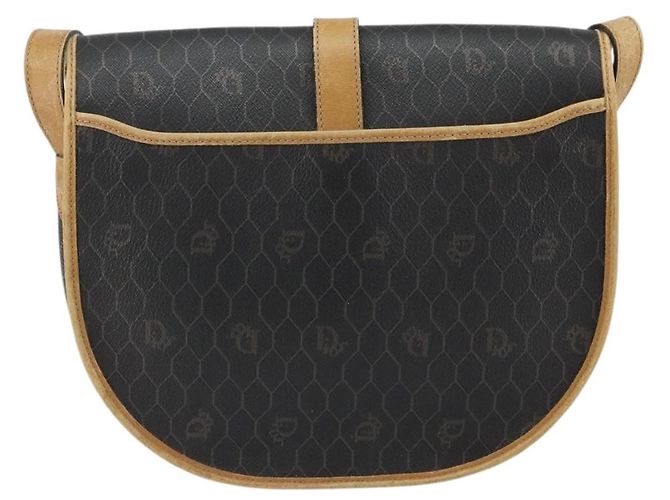 Borsa a spalla in tela a nido d'ape PVC nera e dorata Christian Dior Auth 150955 Nero D'oro - vista 2