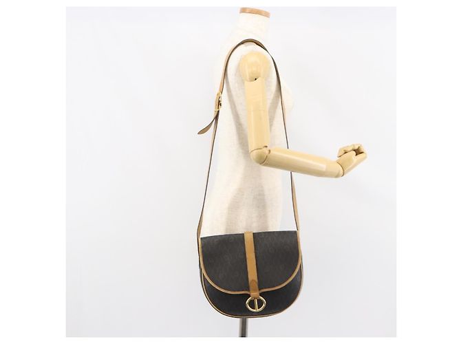Borsa a spalla in tela a nido d'ape PVC nera e dorata Christian Dior Auth 150955 Nero D'oro - vista 21