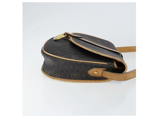 Borsa a spalla in tela a nido d'ape PVC nera e dorata Christian Dior Auth 150955 Nero D'oro - vista 3