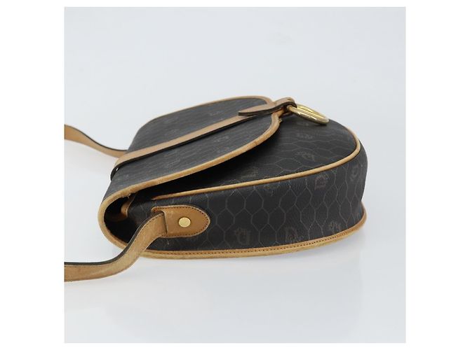 Borsa a spalla in tela a nido d'ape PVC nera e dorata Christian Dior Auth 150955 Nero D'oro - vista 4