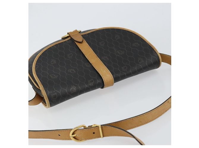 Borsa a spalla in tela a nido d'ape PVC nera e dorata Christian Dior Auth 150955 Nero D'oro - vista 6