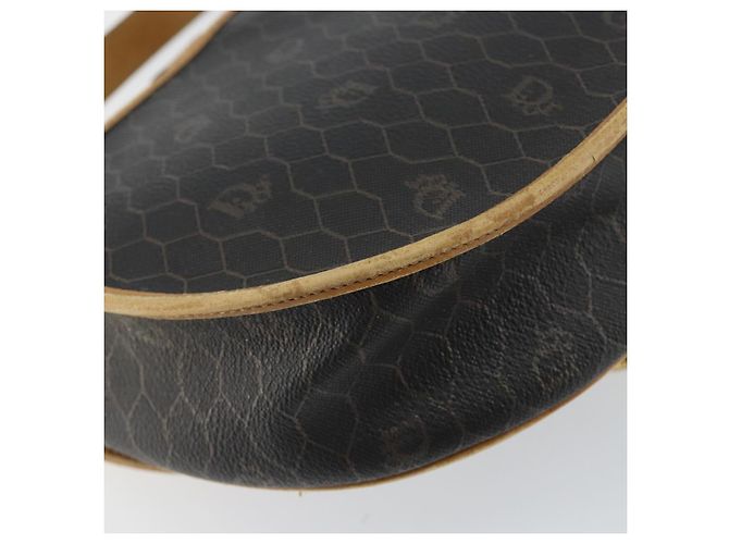 Borsa a spalla in tela a nido d'ape PVC nera e dorata Christian Dior Auth 150955 Nero D'oro - vista 9