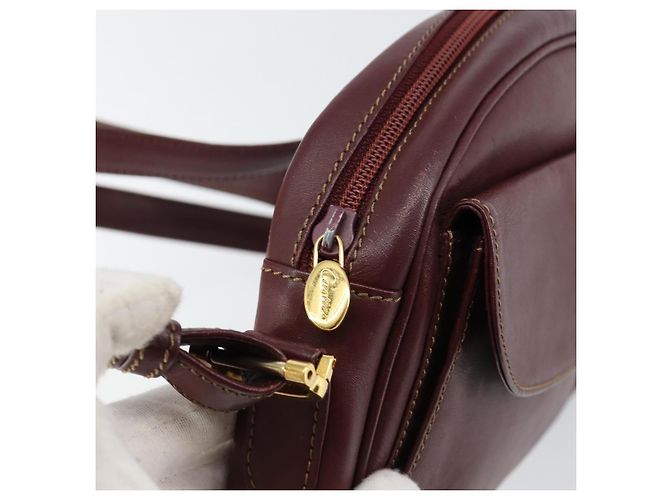Cartier Borsa a Spalla Must Line in Pelle Bordeaux Oro Auth BA7547 D'oro Bordò - vista 10