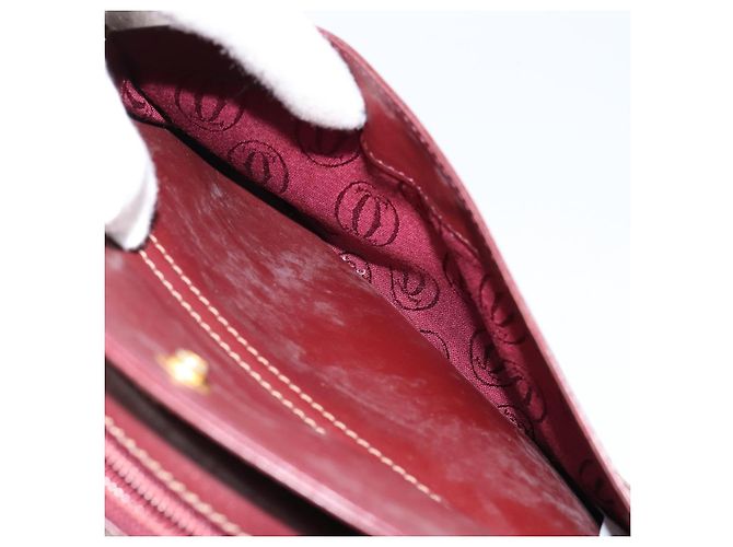 Cartier Borsa a Spalla Must Line in Pelle Bordeaux Oro Auth BA7547 D'oro Bordò - vista 12