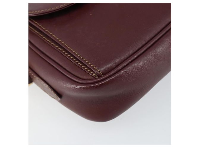 Cartier Borsa a Spalla Must Line in Pelle Bordeaux Oro Auth BA7547 D'oro Bordò - vista 14