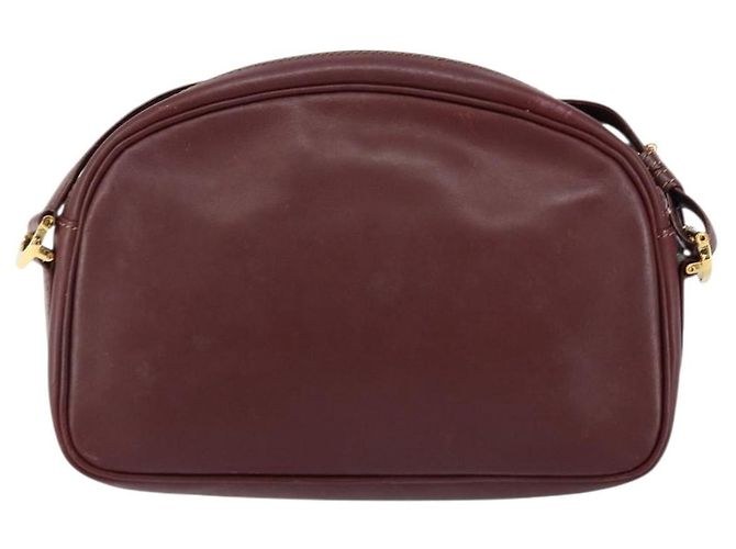 Cartier Borsa a Spalla Must Line in Pelle Bordeaux Oro Auth BA7547 D'oro Bordò - vista 2