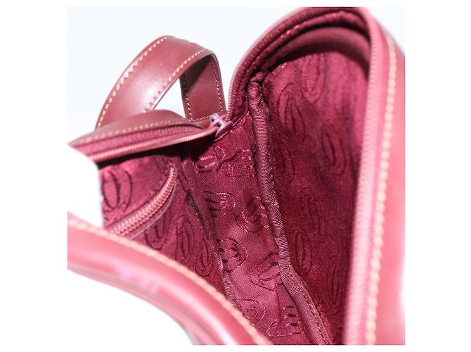 Cartier Borsa a Spalla Must Line in Pelle Bordeaux Oro Auth BA7547 D'oro Bordò - vista 20