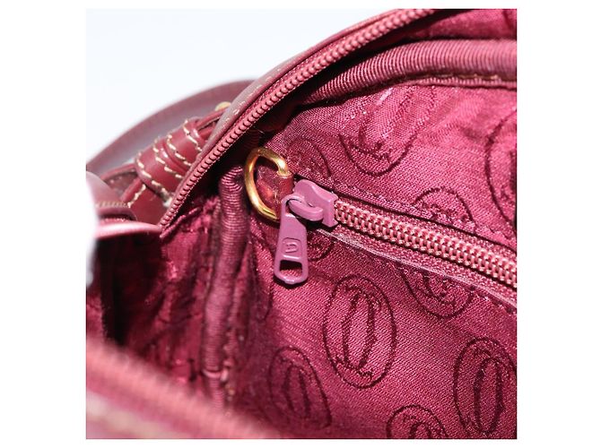Cartier Borsa a Spalla Must Line in Pelle Bordeaux Oro Auth BA7547 D'oro Bordò - vista 22