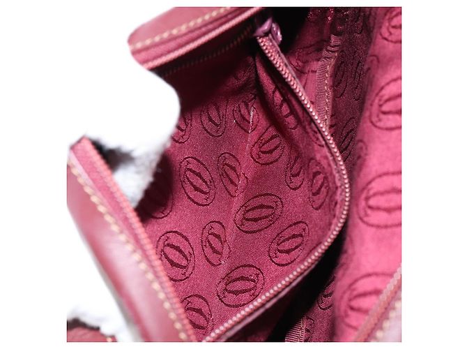 Cartier Borsa a Spalla Must Line in Pelle Bordeaux Oro Auth BA7547 D'oro Bordò - vista 23