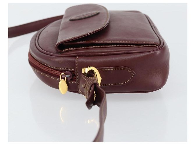 Cartier Borsa a Spalla Must Line in Pelle Bordeaux Oro Auth BA7547 D'oro Bordò - vista 4