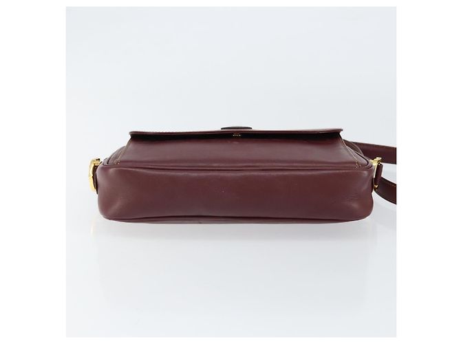 Cartier Borsa a Spalla Must Line in Pelle Bordeaux Oro Auth BA7547 D'oro Bordò - vista 5