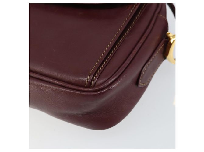 Cartier Borsa a Spalla Must Line in Pelle Bordeaux Oro Auth BA7547 D'oro Bordò - vista 9
