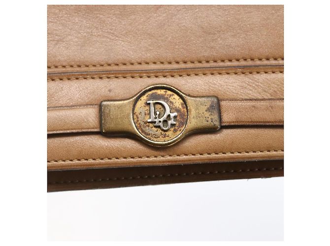 Christian Dior Schultertasche aus braunem Leder mit Gold Auth bs30791 Golden - Ansicht 10