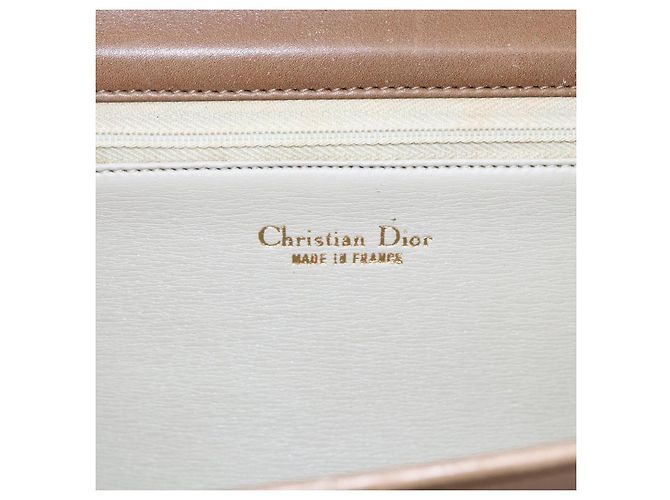 Christian Dior Schultertasche aus braunem Leder mit Gold Auth bs30791 Golden - Ansicht 17
