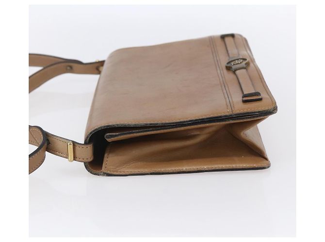 Christian Dior Schultertasche aus braunem Leder mit Gold Auth bs30791 Golden - Ansicht 3