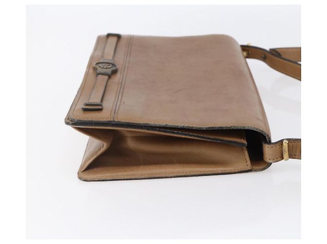 Christian Dior Schultertasche aus braunem Leder mit Gold Auth bs30791 Golden - Ansicht 4