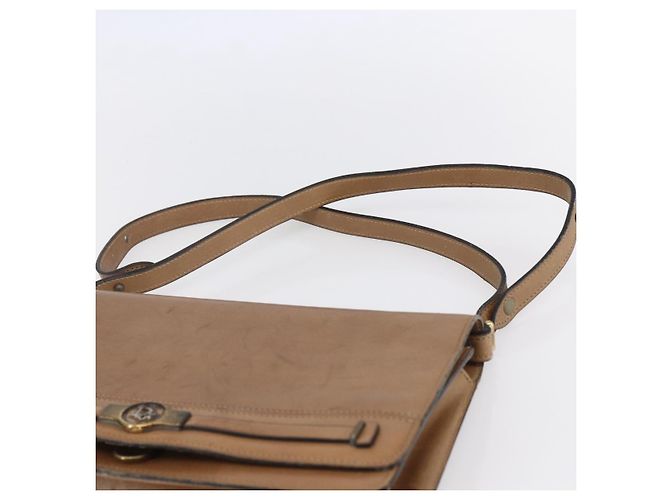 Christian Dior Schultertasche aus braunem Leder mit Gold Auth bs30791 Golden - Ansicht 8