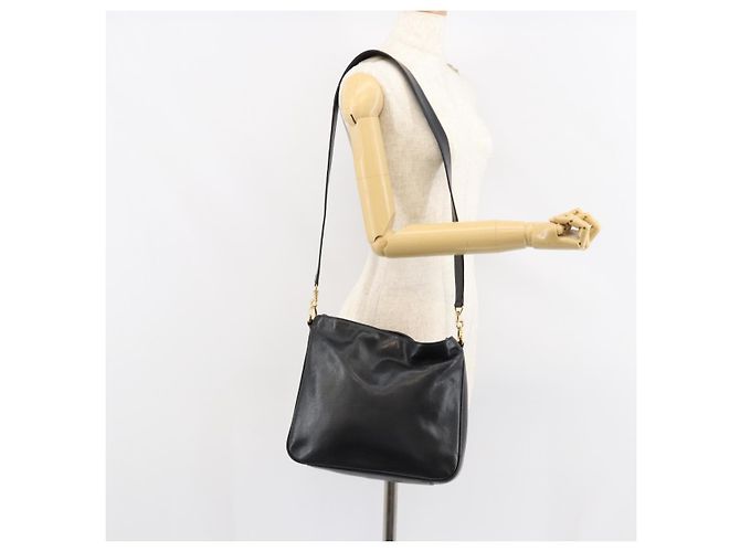 Borsa a Spalla in Pelle Gucci Bamboo 2way Nera Oro 001 0166 1638 Auth 151017 Nero D'oro - vista 25