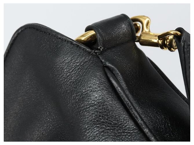 Borsa a Spalla in Pelle Gucci Bamboo 2way Nera Oro 001 0166 1638 Auth 151017 Nero D'oro - vista 9