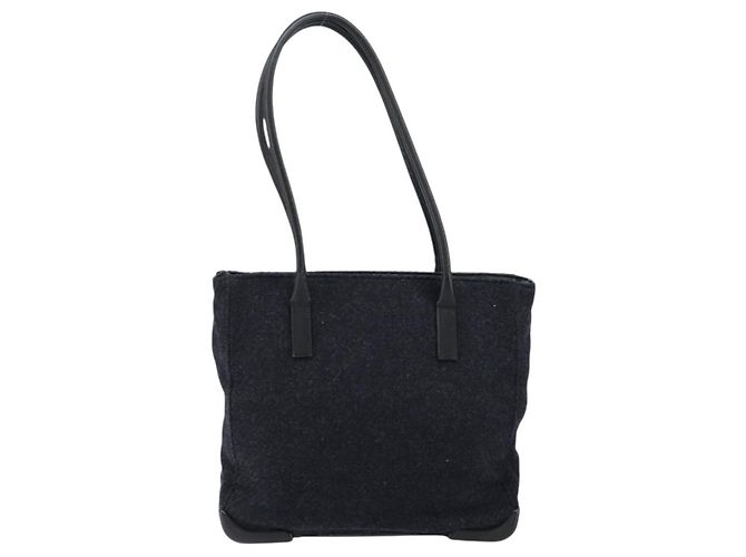 PRADA Tote Bag aus Wolle Grau Auth ep11742 Braun - Ansicht 2