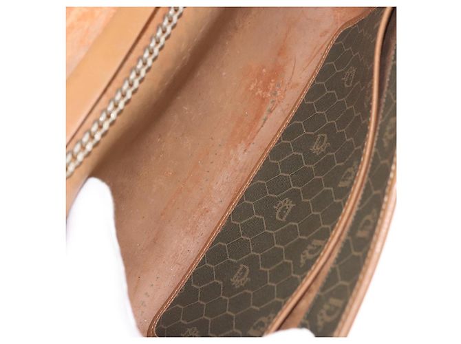 Christian Dior Borsa a spalla in tela a nido d'ape PVC khaki oro Auth 151985 D'oro Cachi - vista 11