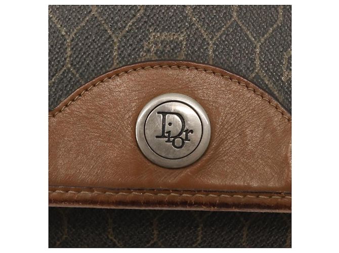 Christian Dior Borsa a spalla in tela a nido d'ape PVC khaki oro Auth 151985 D'oro Cachi - vista 17