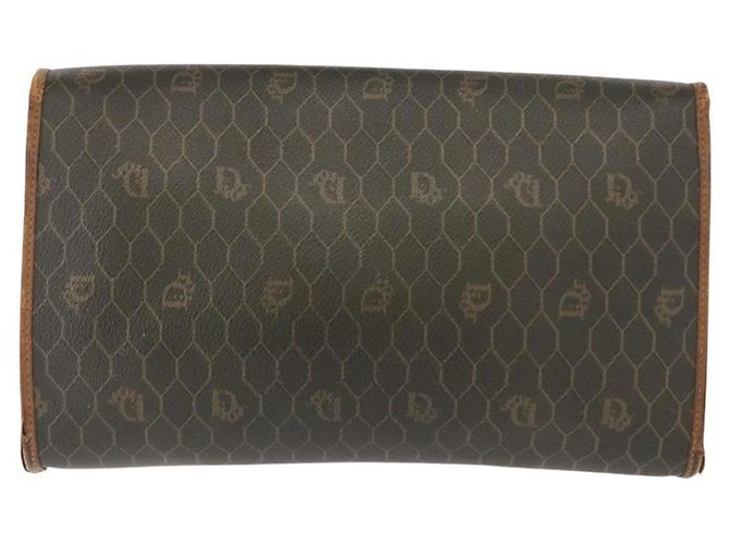 Christian Dior Borsa a spalla in tela a nido d'ape PVC khaki oro Auth 151985 D'oro Cachi - vista 2