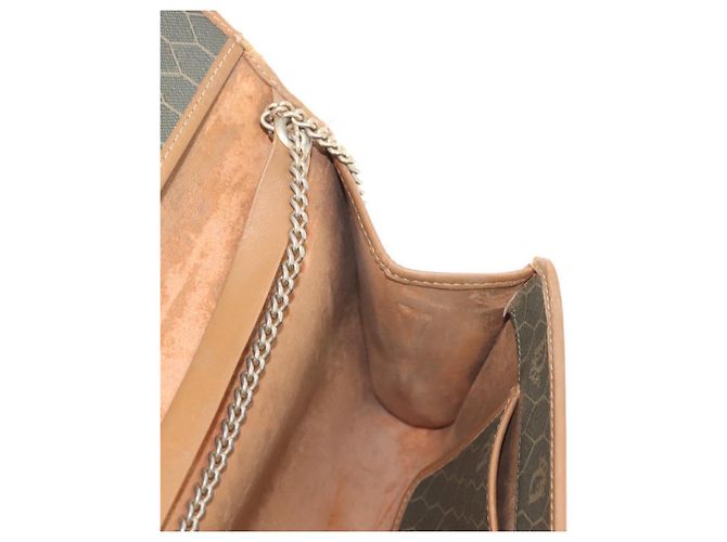 Christian Dior Borsa a spalla in tela a nido d'ape PVC khaki oro Auth 151985 D'oro Cachi - vista 20