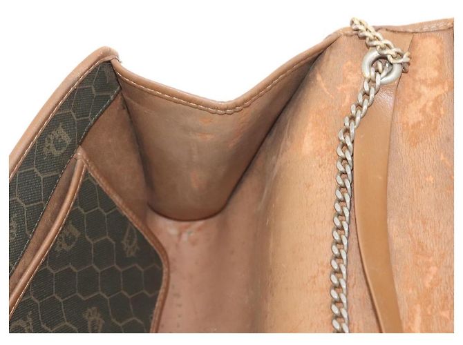 Christian Dior Borsa a spalla in tela a nido d'ape PVC khaki oro Auth 151985 D'oro Cachi - vista 21