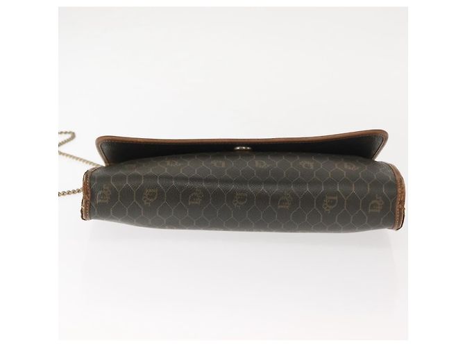 Christian Dior Borsa a spalla in tela a nido d'ape PVC khaki oro Auth 151985 D'oro Cachi - vista 5