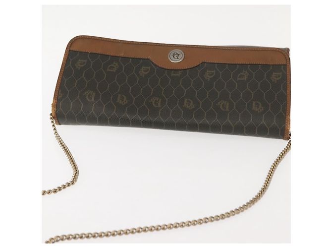 Christian Dior Borsa a spalla in tela a nido d'ape PVC khaki oro Auth 151985 D'oro Cachi - vista 6