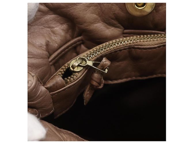 Autre Marque Borsa a Spalla BOTTEGA VENETA INTRECCIATO Beige Oro Auth bs30817 D'oro - vista 17