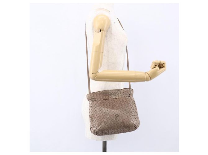 Autre Marque Borsa a Spalla BOTTEGA VENETA INTRECCIATO Beige Oro Auth bs30817 D'oro - vista 21