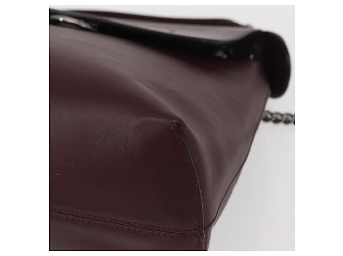FENDI Back To School Backpack Leather 2way Bordeaux Silver Auth 148468 Silvery Dark red - view 15